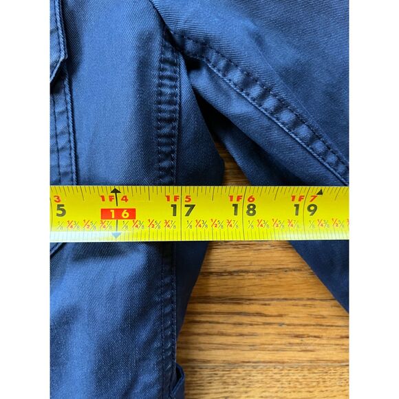 J. CREW Blue Military Utility Cargo Zip Up Shirt Field Jacket Women's Size Small - Picture 9 of 10